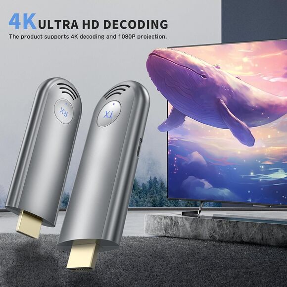 Wireless HDMI Transmitter & Receiver, Plug & Play Portable 2.4G/5G Extender Kit - Picture 5 of 7